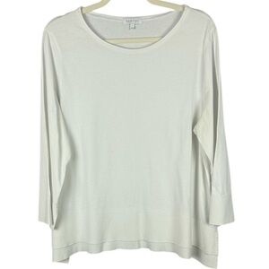 Habitat 100% Cotton White 3/4 Sleeve Top Size Large
